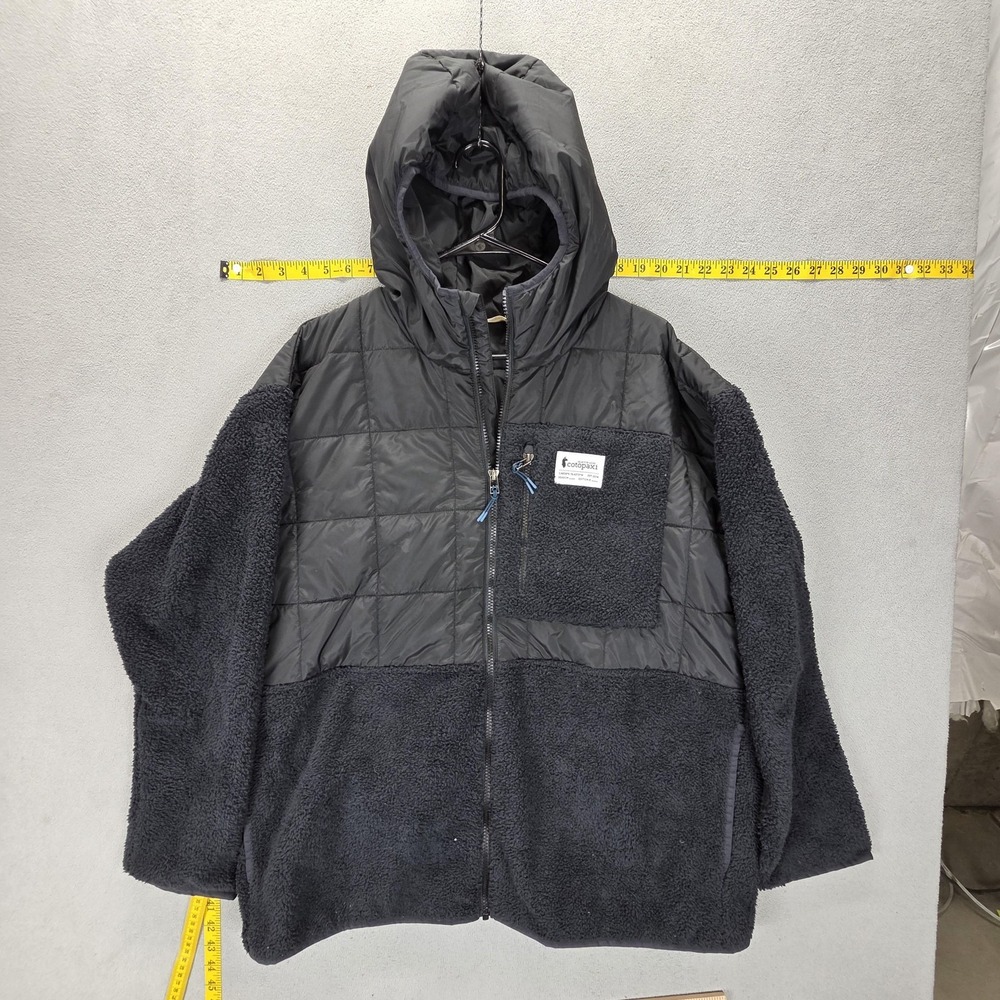 Cotopaxi Jacket Mens XL Black Hybrid Fleece Quilted Hooded Full Zip F21471M81